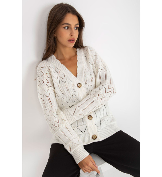 Sweter Damski Model LC-SW-8022.04P Ecru - Rue Paris