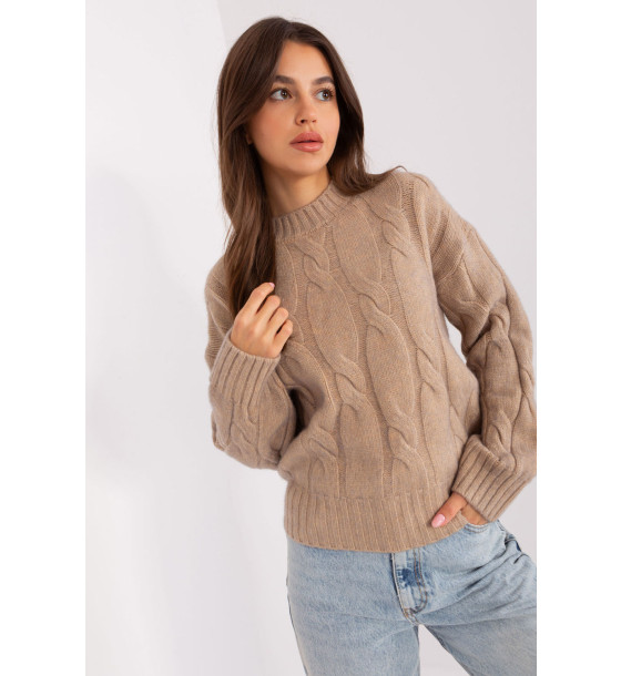 Sweter Damski Model AT-SW-0146.10P Dark Beige - AT