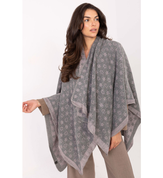Sweter Ponczo Model AT-PN-7661.89 Grey/Pink - Factory Price