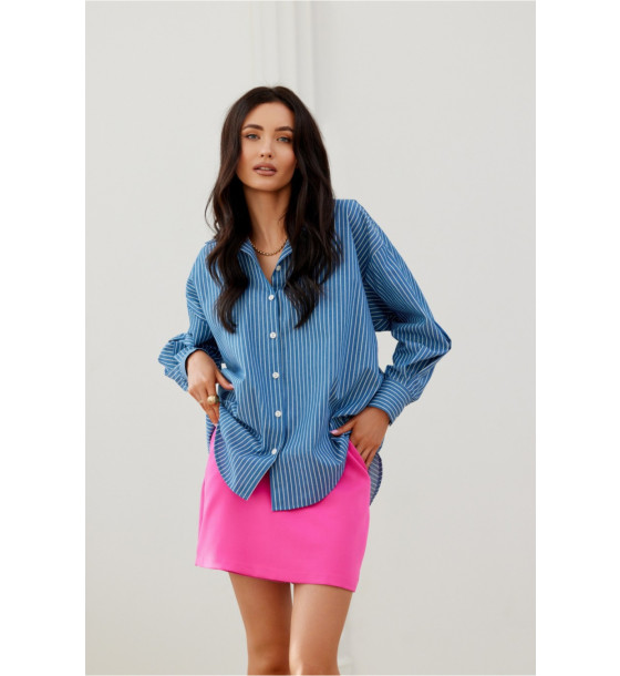 Koszula Damska Model Olly BLU0198- A28 Blue - Roco Fashion
