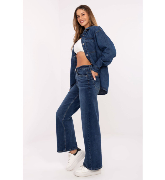 Spodnie Jeansy Damskie Model D85083BI62544D295 Dark Blue - Sublevel