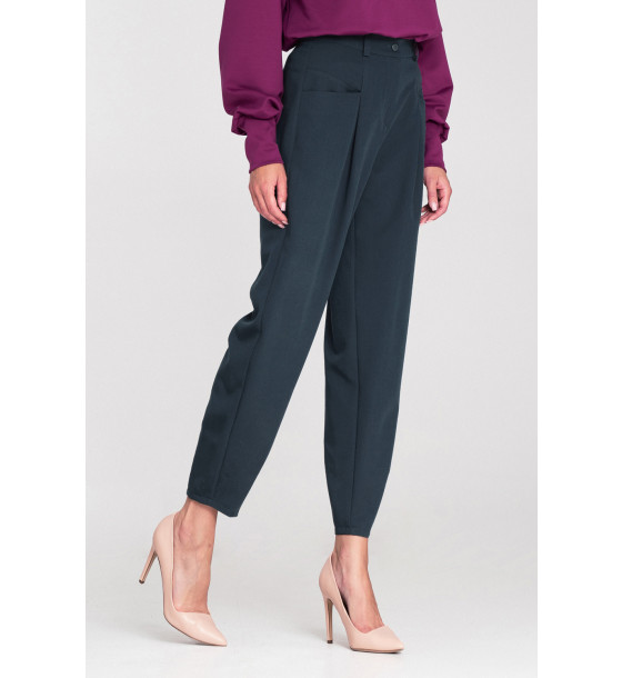 Spodnie baggy z wysokim stanem SD120 Navy - Nife