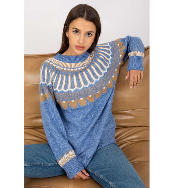 Sweter Damski Model LC-SW-0342.06X Blue - Rue Paris
