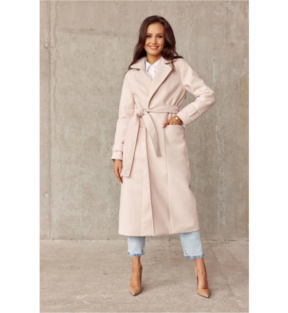 Płaszcz Damski Model BEJ PLA0017 Beige - Roco Fashion