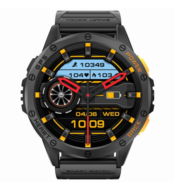 Smartwatch Męski GRAVITY GPS GT24-2 Czarny Pasek Silikonowy + Biały Pasek Silikonowy