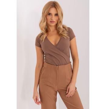 Bluzka Model RV-TS-5636.18 Brown - Rue Paris