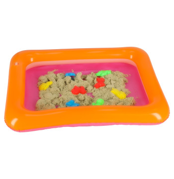 Piasek dla dzieci w wiaderku 1kg foremki beżowy