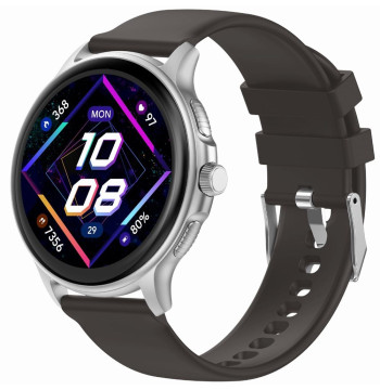 Smartwatch Damski GRAVITY GT12-7 Czarny Pasek Silikonowy + Srebrna Bransoleta