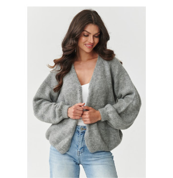 Sweter Kardigan Model S170 Grey Melange - Makadamia