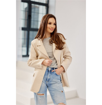 Marynarka Model Freya BEZ ZAK0016 Beige - Roco Fashion