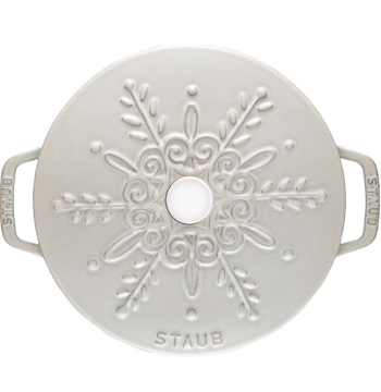 Garnek żeliwny okrągły snowflake STAUB 40506-548-0 - biały 3.6 ltr