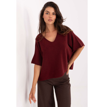 Sweter Damski Model IT-SW-2202.52 Bordo - Italy Moda
