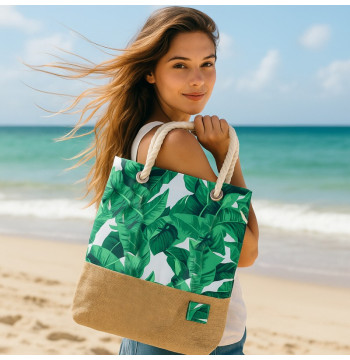 Torba plażowa Liście Pleciona PL151