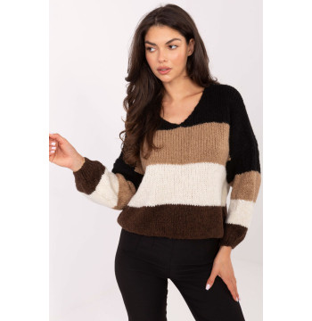 Sweter Damski Model MI-SW-0409.85 Black/Brown - Rue Paris
