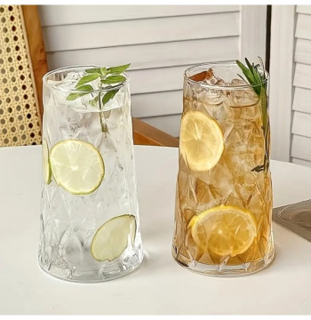 Zestaw 3 szklanek falowanych wysokich 475 ml grube szkło SZK184ZESTAW3