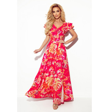 Sukienka Model Lidia 310-4 Pink Flowers - Numoco
