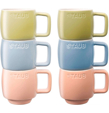 STAUB SERVING Zestaw 6 kubków ceramicznych - Wielokolorowy, 100 ml