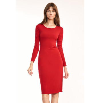 Sukienka Czerwona dopasowana sukienka S192 Red - Nife