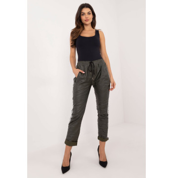 Spodnie Damskie Model DHJ-SP-21557.35 Khaki - Italy Moda