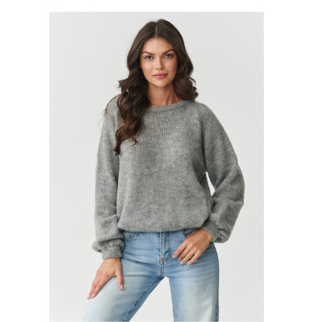Sweter Damski Model S168 Grey Melange - Makadamia