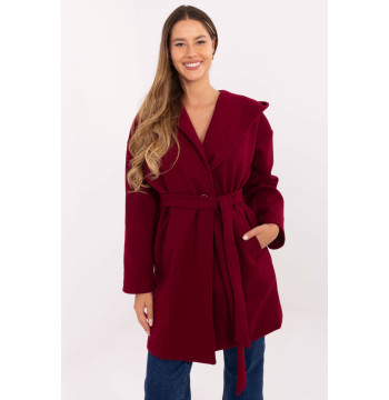 Płaszcz Damski Model IT-PL-A9587.00 Bordo - Rue Paris