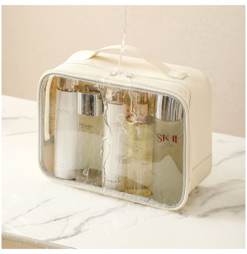 Kosmetyczka organizer na kosmetyki kremowa 26x20x11cm KS105WZ3