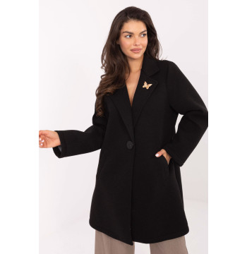 Płaszcz Damski Model IT-PL-FL8153.60 Black - Rue Paris