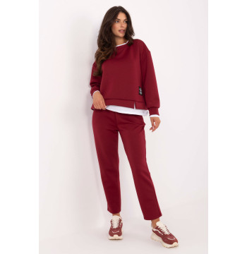 Spodnie Komplet Model IT-KMPL-9237.46 Bordo - Rue Paris