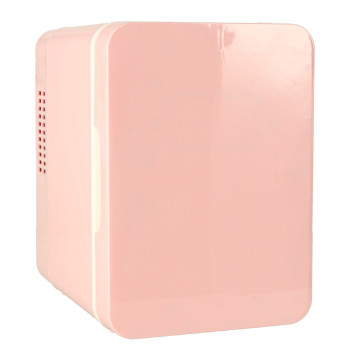 Lodówka turystyczna elektryczna samochodowa mini na jedzenie kosmetyki grzanie chłodzenie 2w1 4L różowa