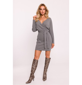 Sukienka Model MOE819 Grey Melange - Moe