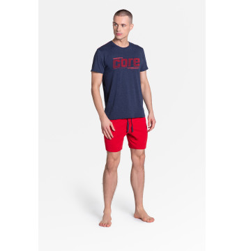Piżama Męska Model Oxford 38285-59X Navy/Red - Henderson