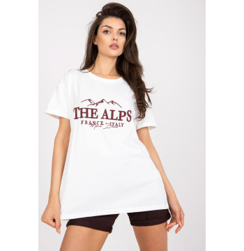 T-shirt Damski Model FA-TS-7720.43P White/Brown - Fancy