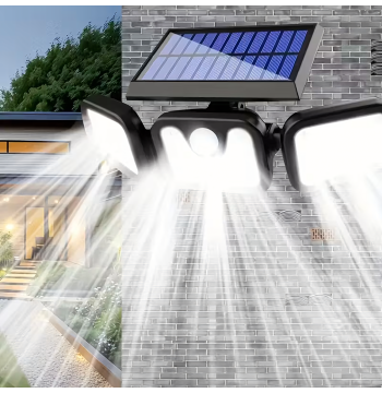 Lampa Solarna 74 Led 4w1 Zewnętrzna Uliczna Czujnik Ruchu Zmierzchu Mocna