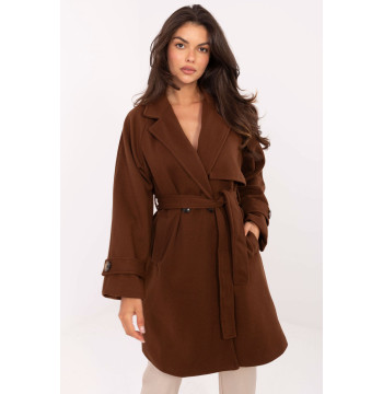 Płaszcz Damski Model IT-PL-A9589.58 Brown - Rue Paris