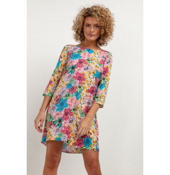 Sukienka Model T391/1 Big Mulicolor Flowers - Tessita