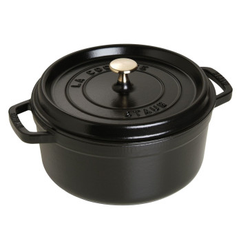 Garnek żeliwny okrągły Staub - 3.8 ltr, Czarny
