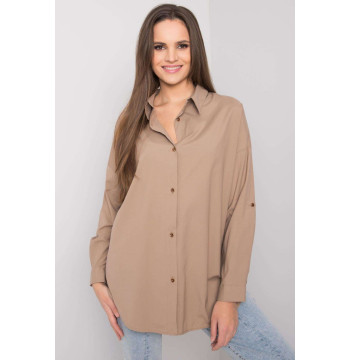 Koszula Damska Model EM-KS-004.42 Dark Beige - Ex Moda