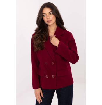 Płaszcz Damski Model IT-KR-FL9559.02P Bordo - Rue Paris