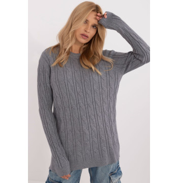 Sweter Damski Model AT-SW-2343.88 Dark Grey - AT
