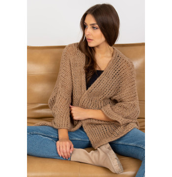 Sweter Damski Model TW-SW-BI-M2202.29X Dark Beige - Och Bella