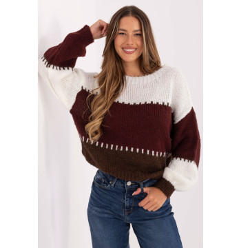 Sweter Damski Model MI-SW-3181.22 Bordo - Rue Paris