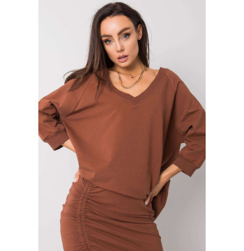 Bluza Damska Model RV-BL-5676.09 Dark Brown - Rue Paris