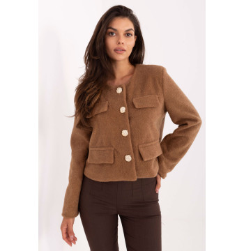 Żakiet Model IT-KR-FL9586.64 Camel - Rue Paris