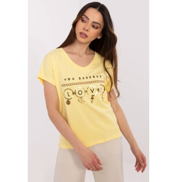 Tshirt Damski Model CLM-TS-1729.86 Yellow - Factory Price