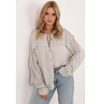 Koszula Damska Model TW-KS-BI-12022.16P Light Grey - Och Bella