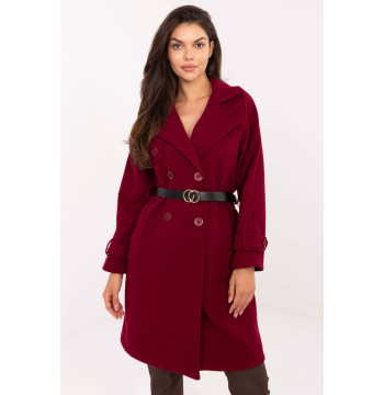 Płaszcz Damski Model IT-PL-FL5712.84 Bordo - Rue Paris