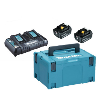 Zestaw zasilający 18V 2x6,0Ah (BL1860Bx2+DC18RD) MAKPAC MAKITA