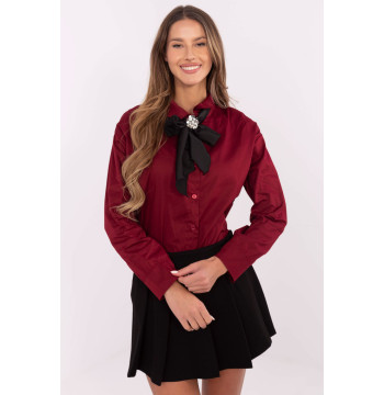 Koszula Damska Model DHJ-KS-9236.92P Bordo - Italy Moda