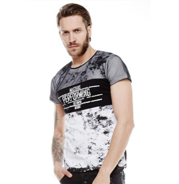 Tshirt Męski Model 17191 Black/White - YourNewStyle