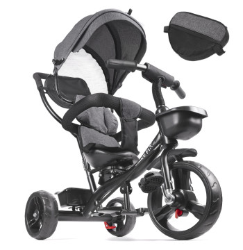 Rowerek trójkołowy Trike Fix Lite rower spacerówka 3w1 obracany 360 wolne koło szary